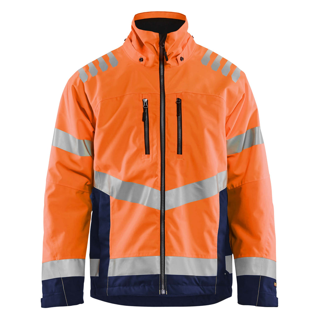 Blaklader 4780 Hi Vis Lightweight Lined Winter Jacket Hi Vis Orange Navy Blue Main