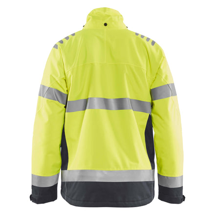 Blaklader 4780 Hi Vis Lightweight Lined Winter Jacket Hi Vis Yellow Grey Back