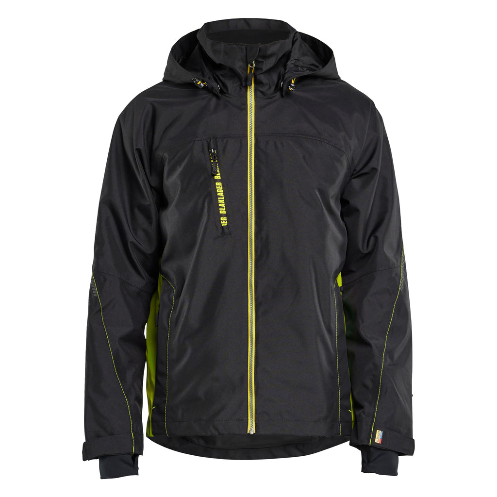 Blaklader 4790 Shell Jacket Black Hi Vis Yellow Front