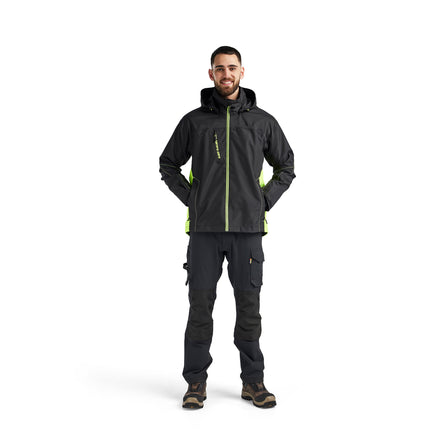 Blaklader 4790 Shell Jacket Black Hi Vis Yellow Model