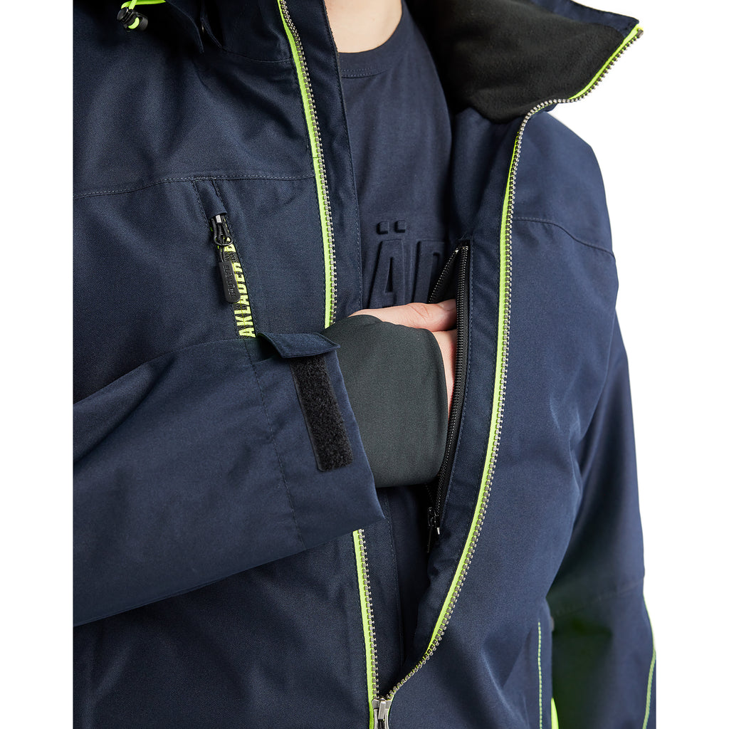 Blaklader 4790 Shell Jacket Dark Navy Blue Hi Vis Yellow Feature