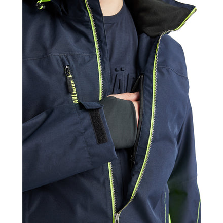 Blaklader 4790 Shell Jacket Dark Navy Blue Hi Vis Yellow Feature