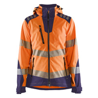 Blaklader 4791 Womens Hi Vis Softshell Jacket Hi Vis Orange Navy Blue Main