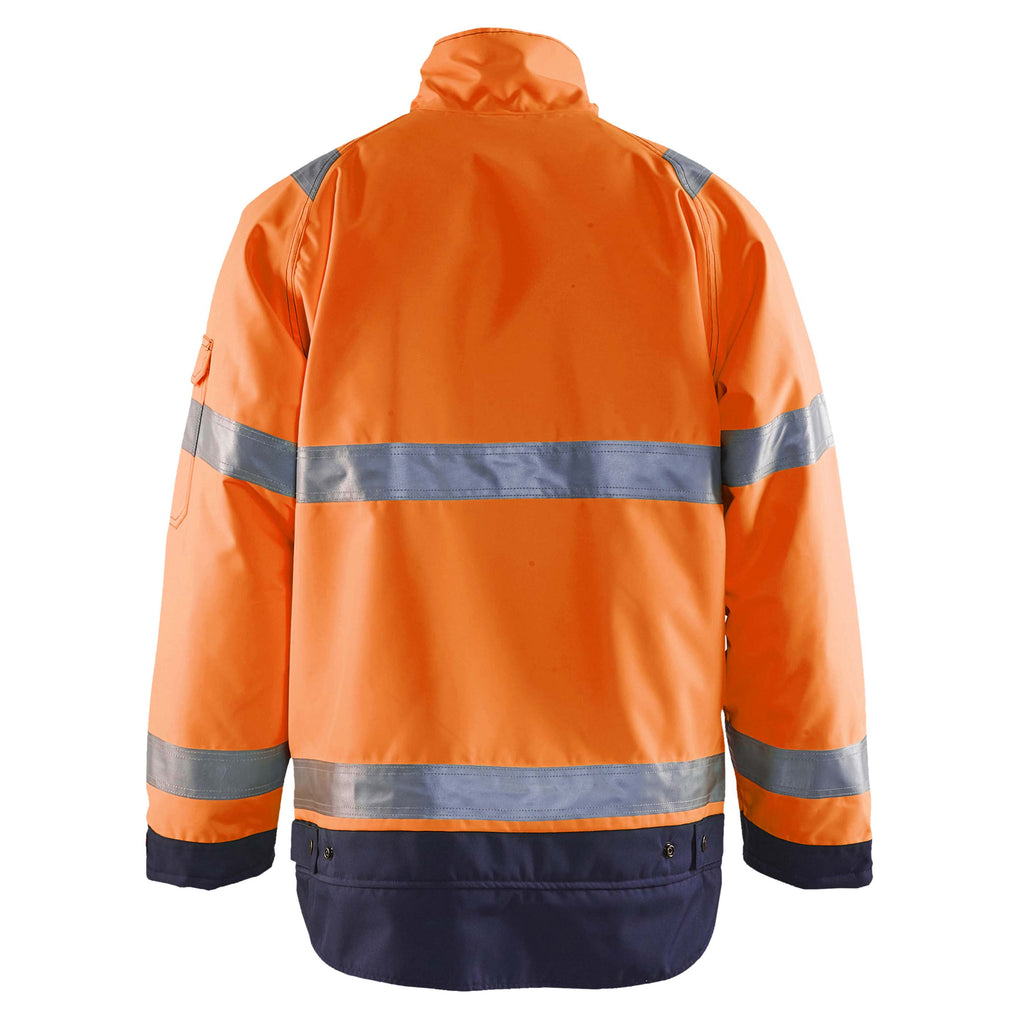 Blaklader 4827 Hi Vis Winter Jacket Hi Vis Orange Navy Blue Back