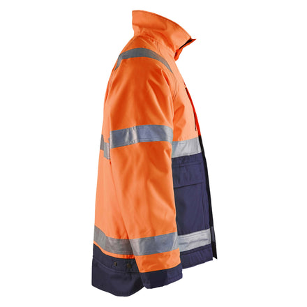 Blaklader 4827 Hi Vis Winter Jacket Hi Vis Orange Navy Blue Right