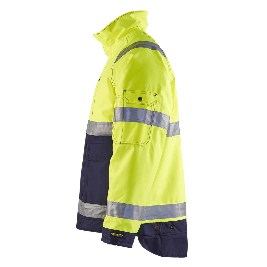 Blaklader 4827 Hi Vis Winter Jacket Hi Vis Yellow Navy Blue Left