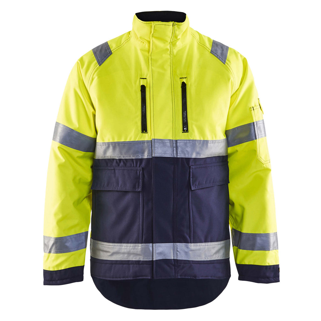 Blaklader 4827 Hi Vis Winter Jacket Hi Vis Yellow Navy Blue Main