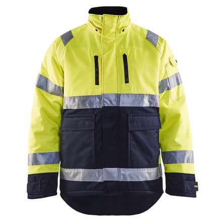 Blaklader 4828 Hi Vis Winter Jacket Hi Vis Yellow Navy Blue Main