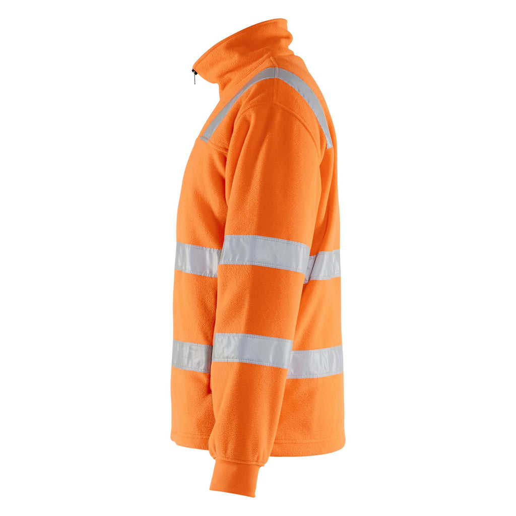 Blaklader 4833 Hi Vis Fleece Jacket Hi Vis Orange Navy Blue Left