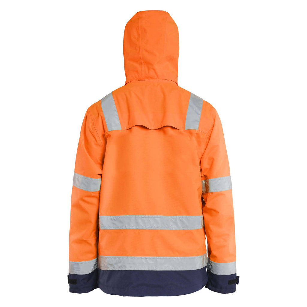 Blaklader 4837 Hi Vis Waterproof Jacket Hi Vis Orange Navy Blue Feature