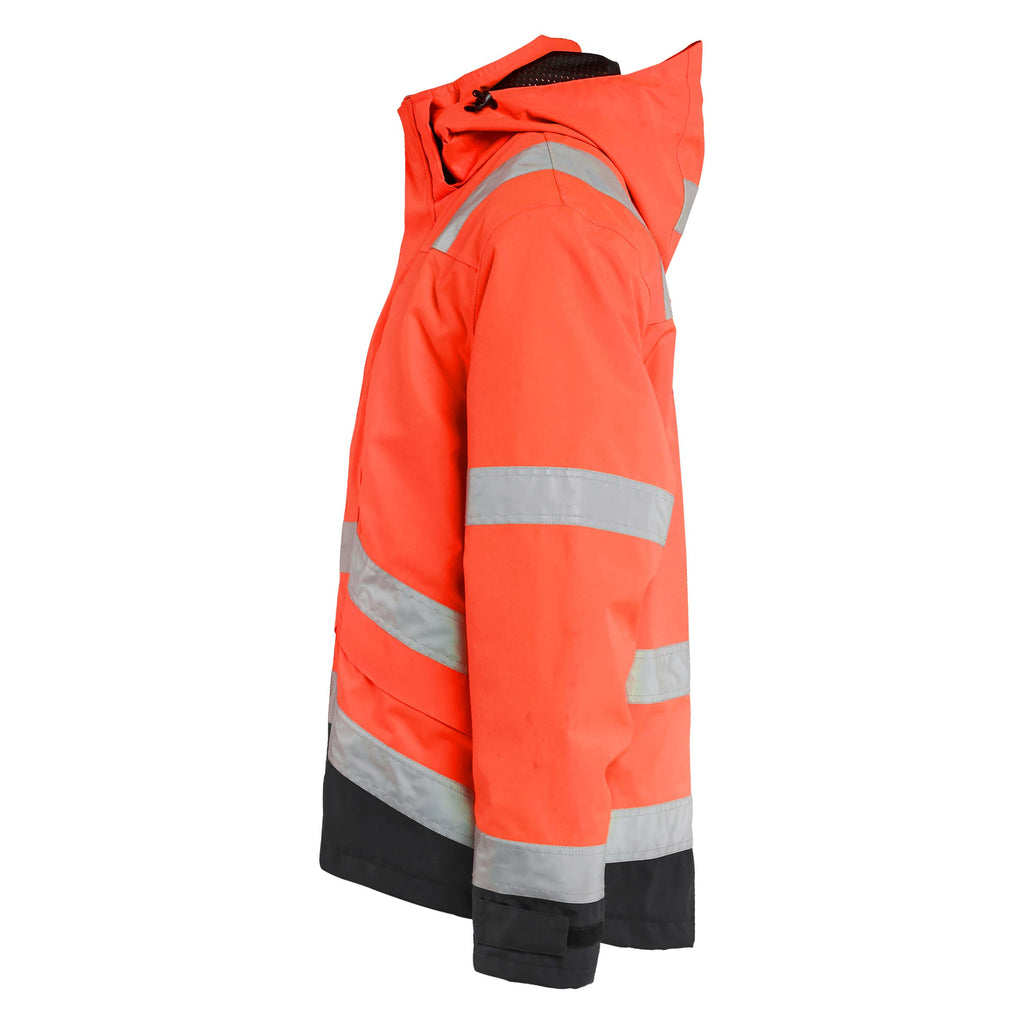 Blaklader 4837 Hi Vis Waterproof Jacket Hi Vis Red Black Left