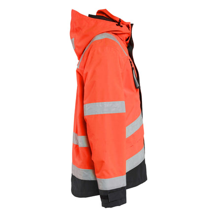 Blaklader 4837 Hi Vis Waterproof Jacket Hi Vis Red Black Right