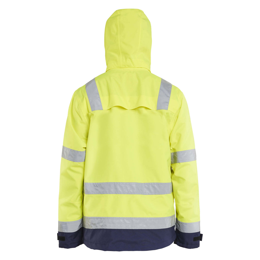 Blaklader 4837 Hi Vis Waterproof Jacket Hi Vis Yellow Navy Blue Feature