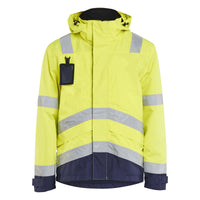 Blaklader 4837 Hi Vis Waterproof Jacket Hi Vis Yellow Navy Blue Main