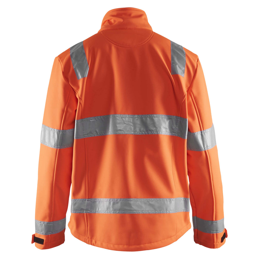 Blaklader 4838 Hi Vis Softshell Jacket Hi Vis Orange Navy Blue Back