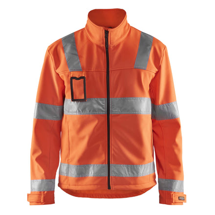 Blaklader 4838 Hi Vis Softshell Jacket Hi Vis Orange Navy Blue Main