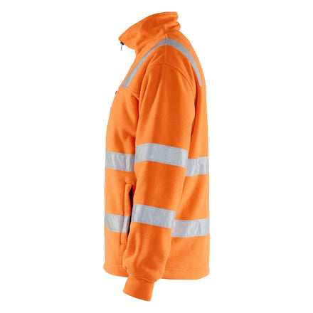 Blaklader 4853 Hi Vis Fleece Jacket Hi Vis Orange Navy Blue Left