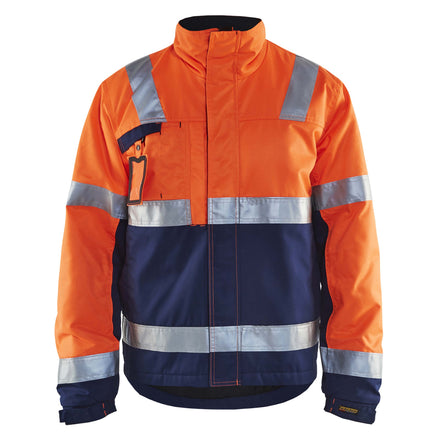 Blaklader 4862 Hi Vis Winter Jacket Hi Vis Orange Navy Blue Main