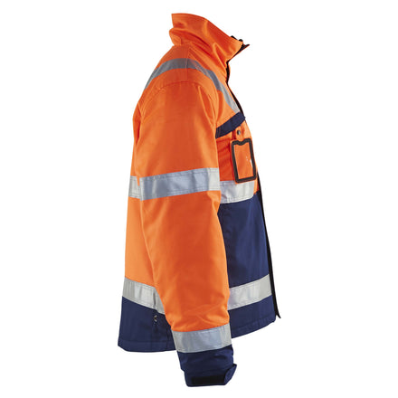 Blaklader 4862 Hi Vis Winter Jacket Hi Vis Orange Navy Blue Right