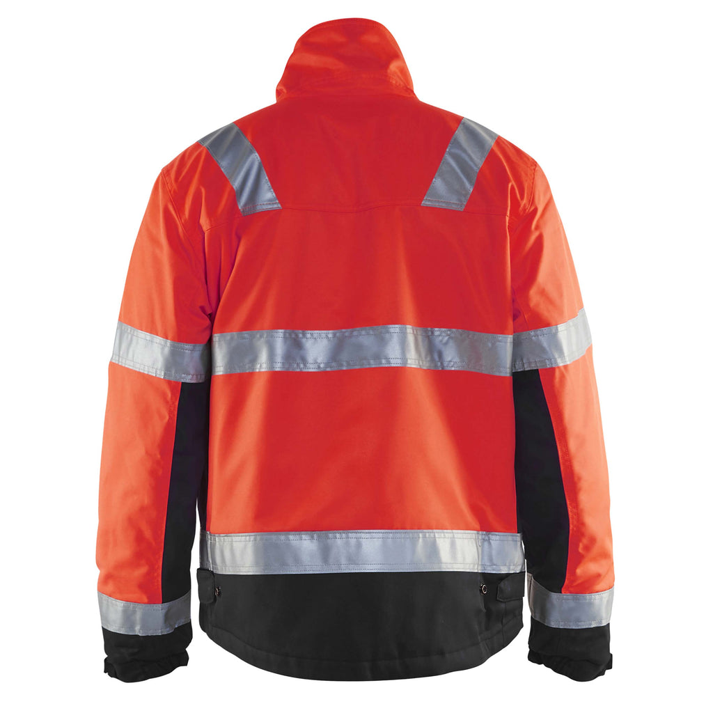 Blaklader 4862 Hi Vis Winter Jacket Hi Vis Red Black Back