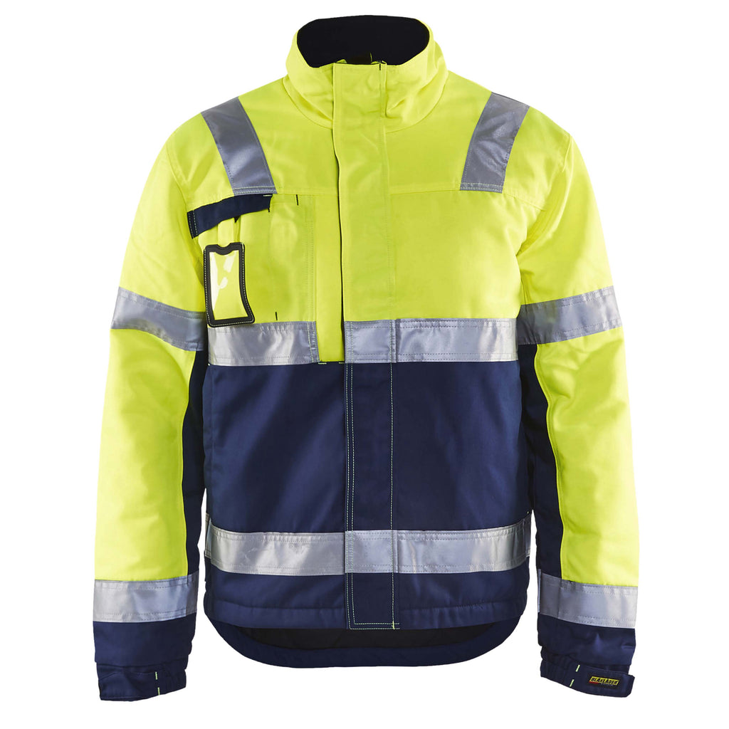 Blaklader 4862 Hi Vis Winter Jacket Hi Vis Yellow Navy Blue Main