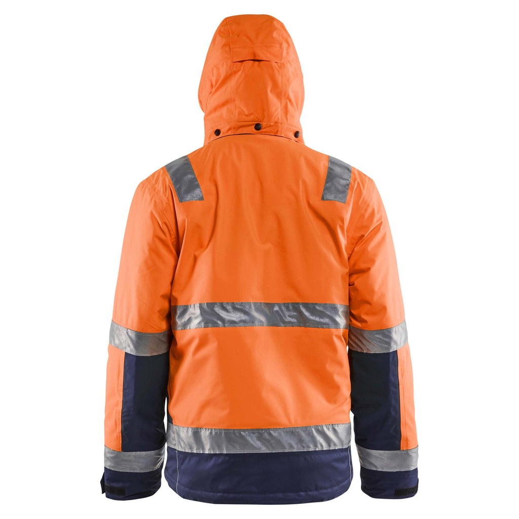 Blaklader 4870 Hi Vis Winter Jacket Hi Vis Orange Navy Blue Feature