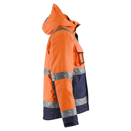 Blaklader 4870 Hi Vis Winter Jacket Hi Vis Orange Navy Blue Right