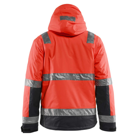 Blaklader 4870 Hi Vis Winter Jacket Hi Vis Red Black Back