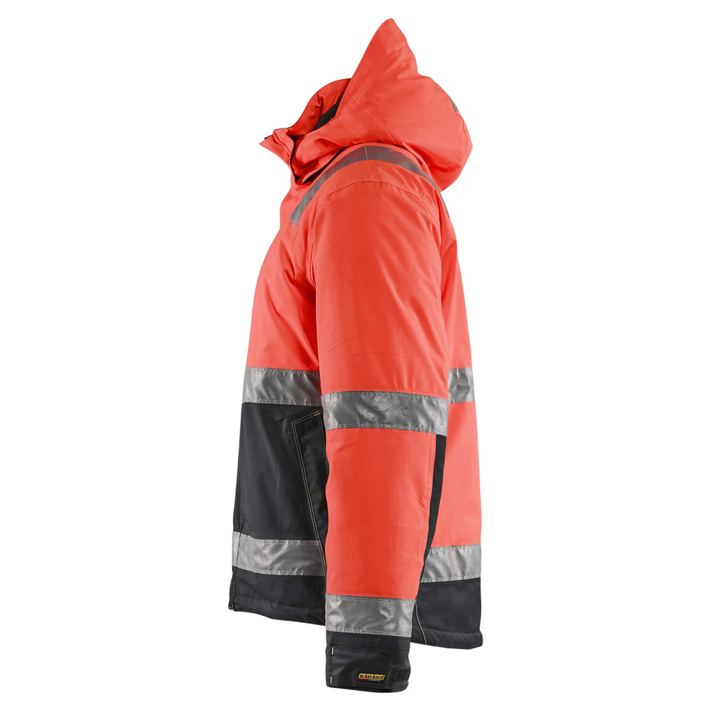 Blaklader 4870 Hi Vis Winter Jacket Hi Vis Red Black Left