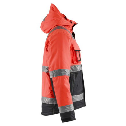 Blaklader 4870 Hi Vis Winter Jacket Hi Vis Red Black Right