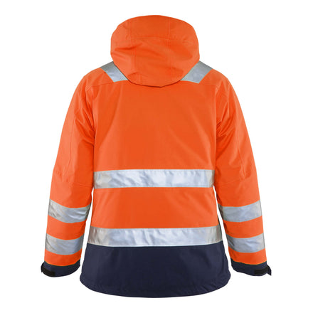 Blaklader 4872 Womens Hi Vis Winter Jacket Hi Vis Orange Navy Blue Back