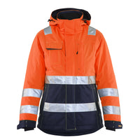 Blaklader 4872 Womens Hi Vis Winter Jacket Hi Vis Orange Navy Blue Main