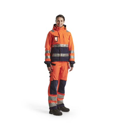 Blaklader 4872 Womens Hi Vis Winter Jacket Hi Vis Orange Navy Blue Model