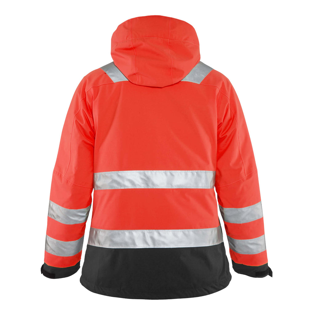 Blaklader 4872 Womens Hi Vis Winter Jacket Hi Vis Red Black Back