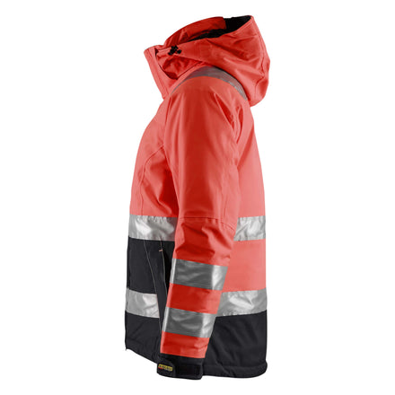 Blaklader 4872 Womens Hi Vis Winter Jacket Hi Vis Red Black Left