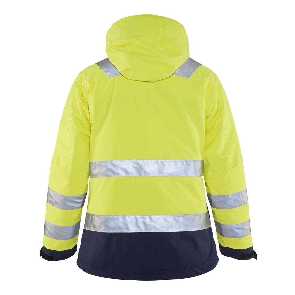 Blaklader 4872 Womens Hi Vis Winter Jacket Hi Vis Yellow Navy Blue Back