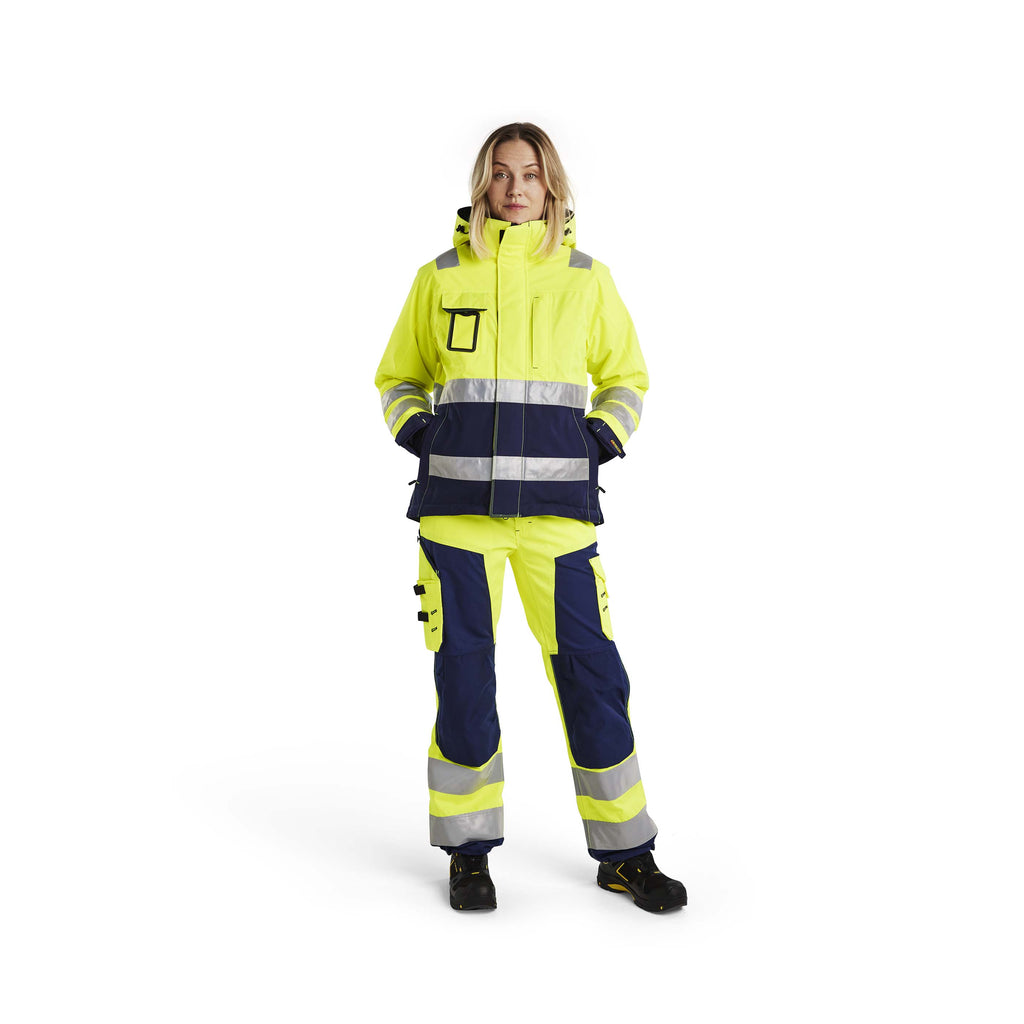 Blaklader 4872 Womens Hi Vis Winter Jacket Hi Vis Yellow Navy Blue Model