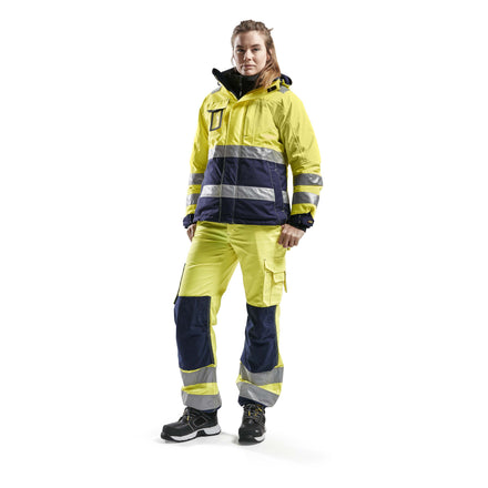 Blaklader 4872 Womens Hi Vis Winter Jacket Hi Vis Yellow Navy Blue Model