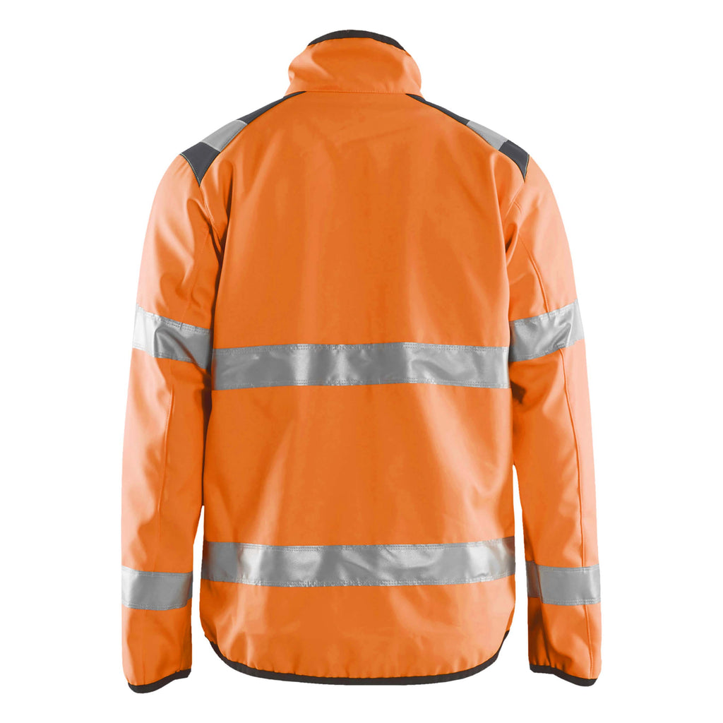 Blaklader 4877 Hi Vis Softshell Jacket Hi Vis Orange Grey Back