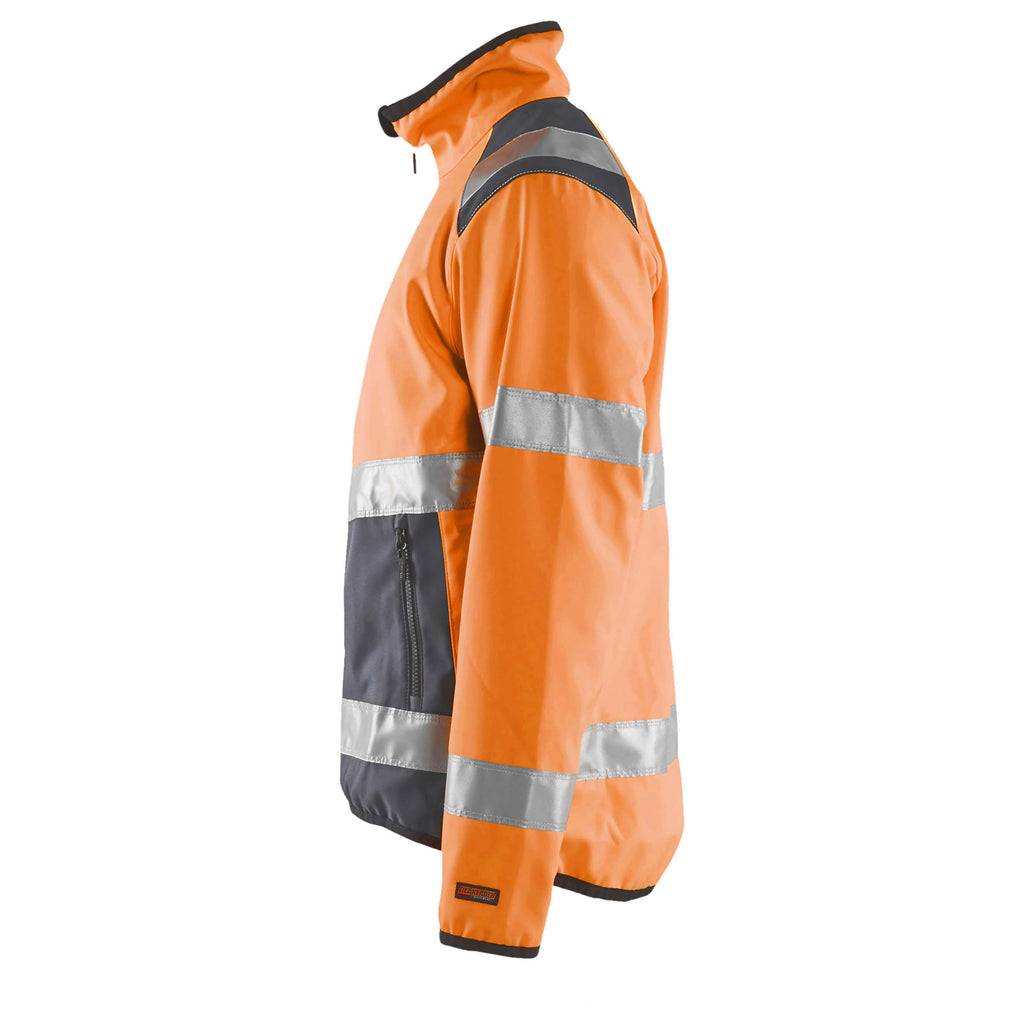 Blaklader 4877 Hi Vis Softshell Jacket Hi Vis Orange Grey Left