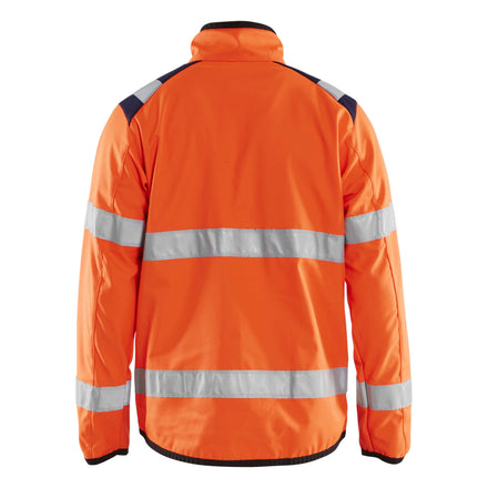 Blaklader 4877 Hi Vis Softshell Jacket Hi Vis Orange Navy Blue Back