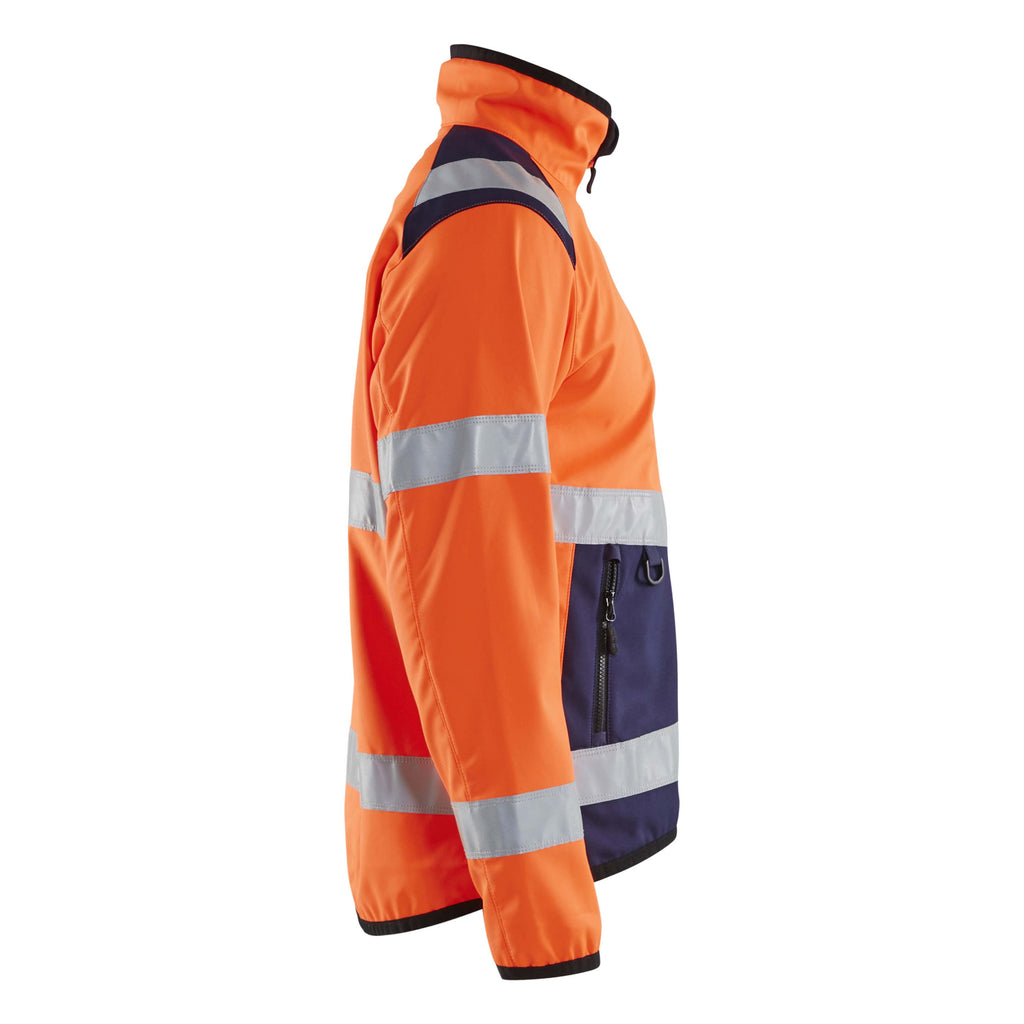 Blaklader 4877 Hi Vis Softshell Jacket Hi Vis Orange Navy Blue Right