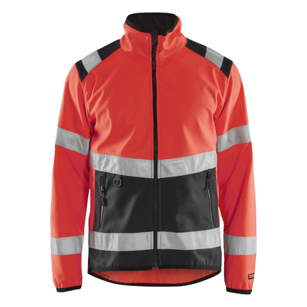 Blaklader 4877 Hi Vis Softshell Jacket Hi Vis Red Black Main