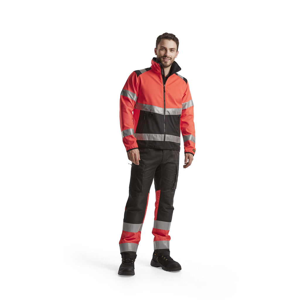 Blaklader 4877 Hi Vis Softshell Jacket Hi Vis Red Black Model