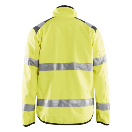 Blaklader 4877 Hi Vis Softshell Jacket Hi Vis Yellow Grey Back