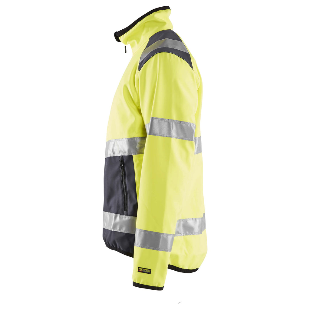 Blaklader 4877 Hi Vis Softshell Jacket Hi Vis Yellow Grey Left