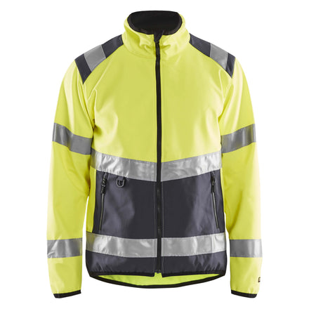 Blaklader 4877 Hi Vis Softshell Jacket Hi Vis Yellow Grey Main