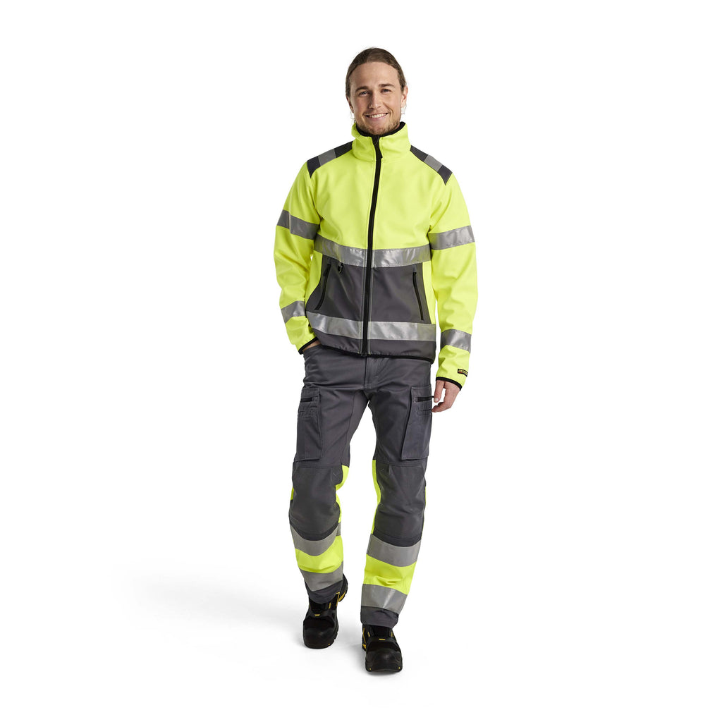 Blaklader 4877 Hi Vis Softshell Jacket Hi Vis Yellow Grey Model