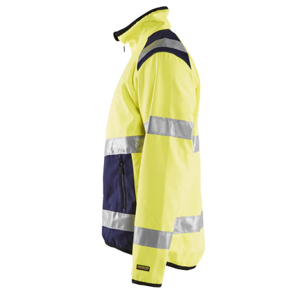 Blaklader 4877 Hi Vis Softshell Jacket Hi Vis Yellow Navy Blue Left