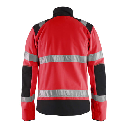 Blaklader 4888 Hi Vis Windproof Fleece Jacket Hi Vis Red Black Back